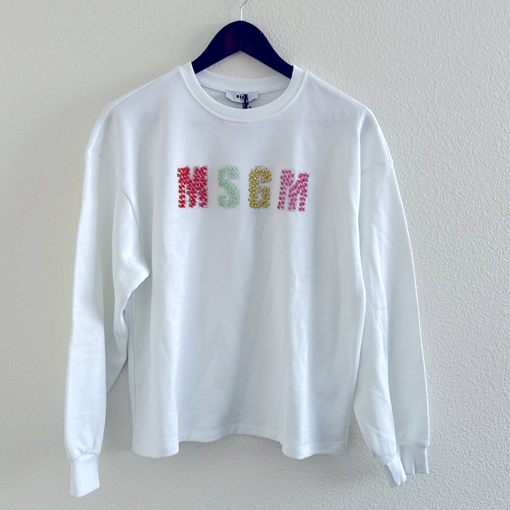 MSGM Kids Beaded Logo Sweatshirt